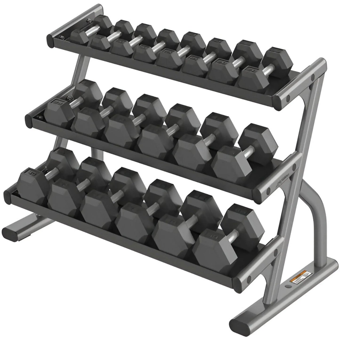 Life Fitness Optima Series Three Tier Hex Dumbbell Rack (Remanufactured)